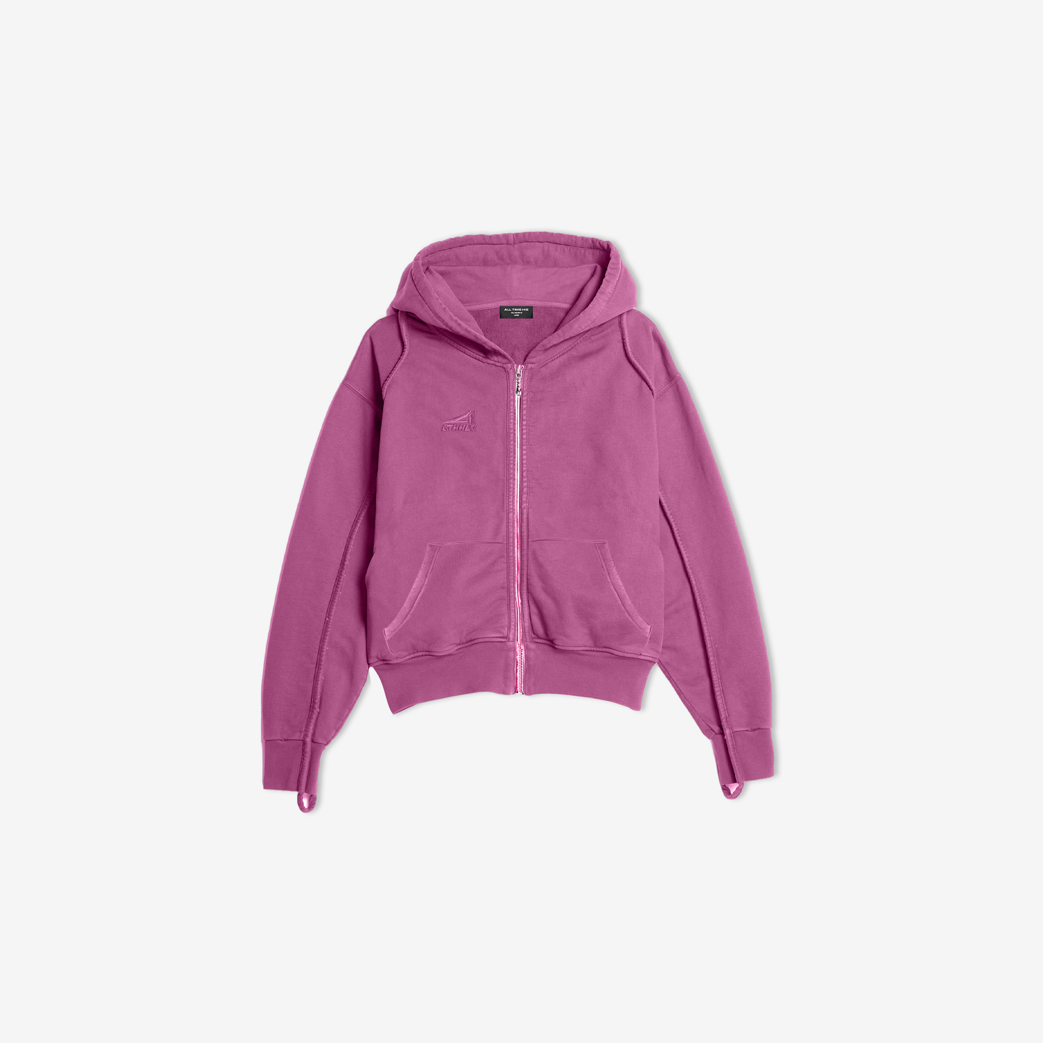 ATH "Grape" Distressed Zip-Up Hoodie